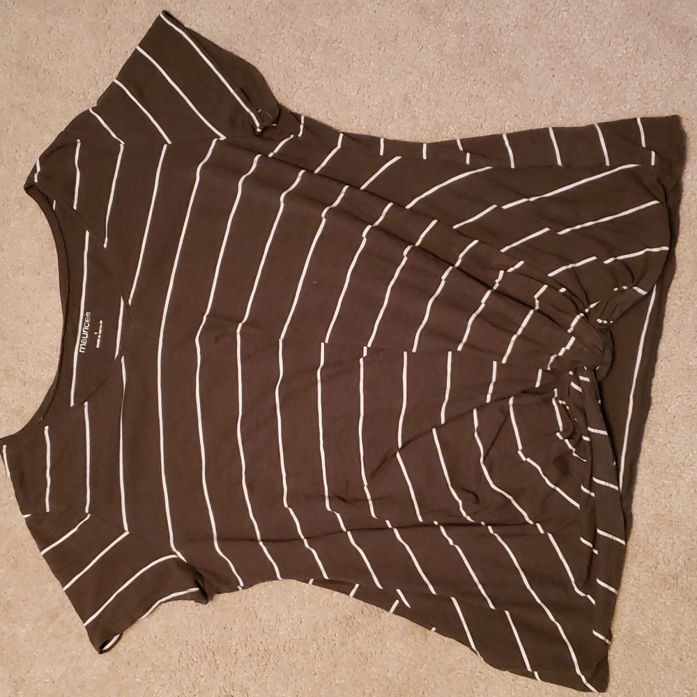Maurice's khaki striped shirt